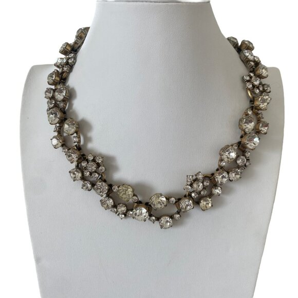 J CREW Crystal open circles statement necklace - Picture 2 of 7